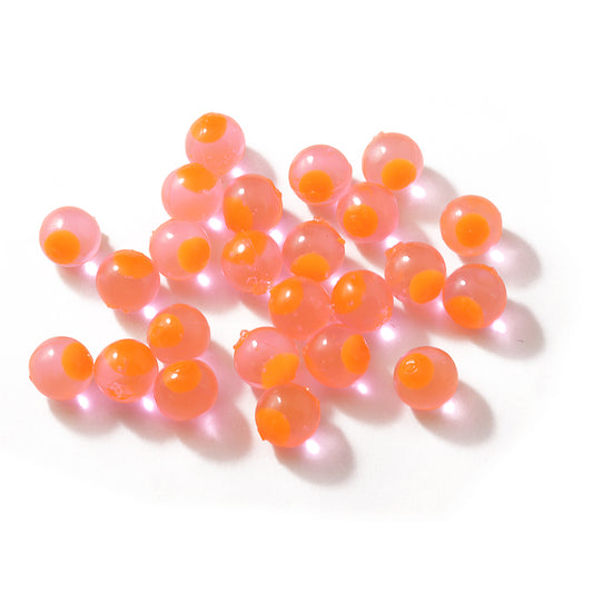Embryo Soft Beads: Candy Apple with Orange  Dot