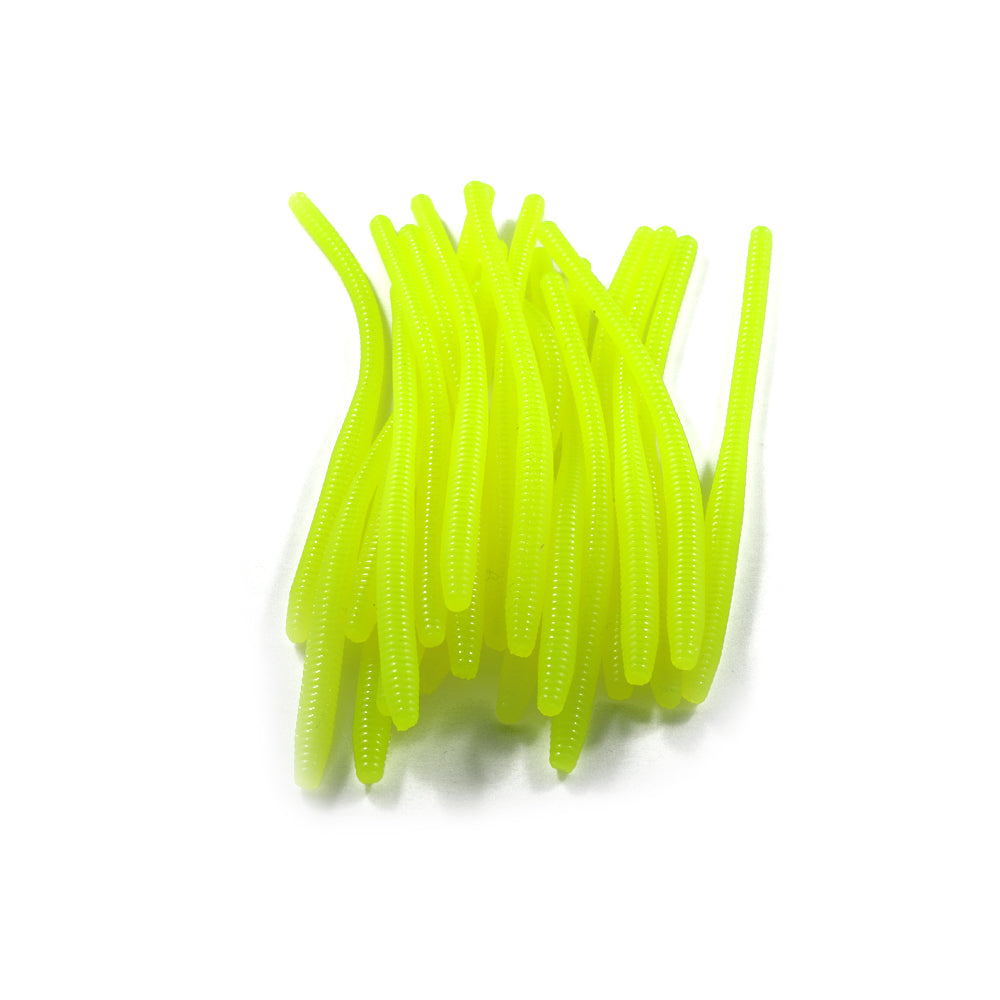 Trout Worms: Bright Chartreuse.