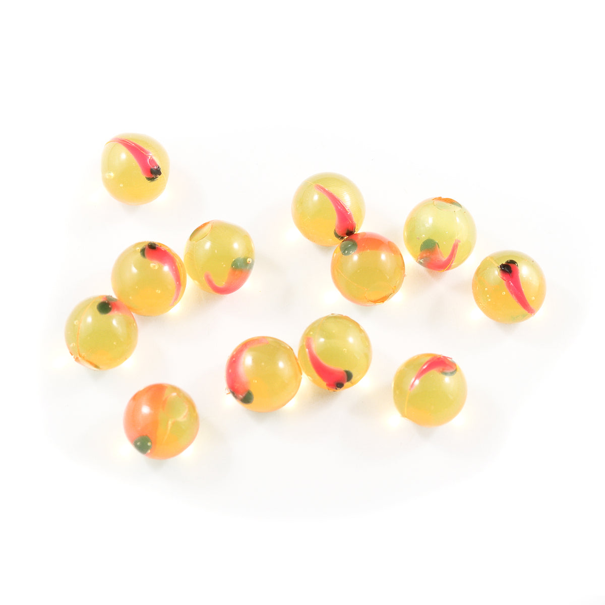 Super Natural Soft Beads: Natural Orange/Hot Pink Dot