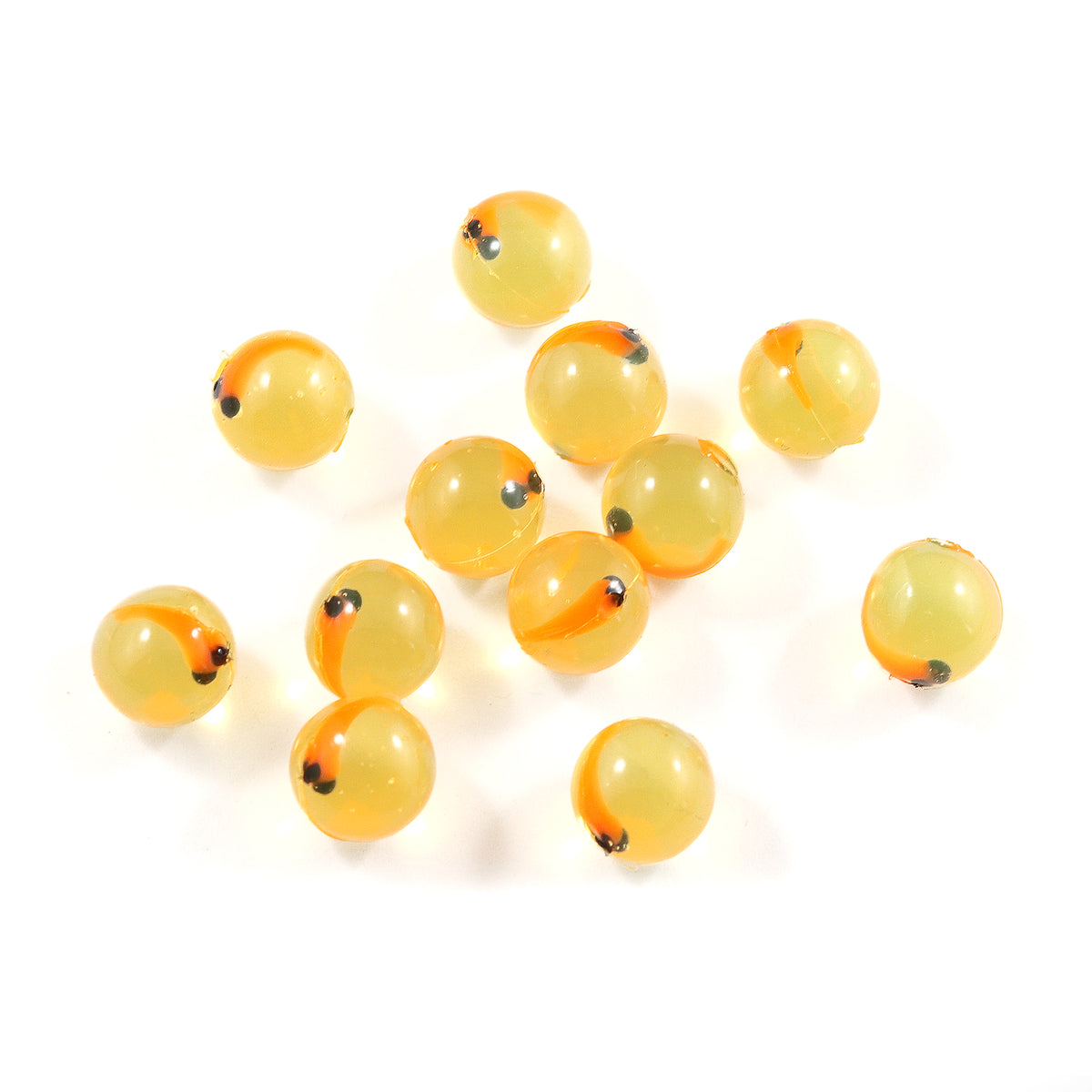 Super Natural Soft Beads: Natural Orange/Orange Dot