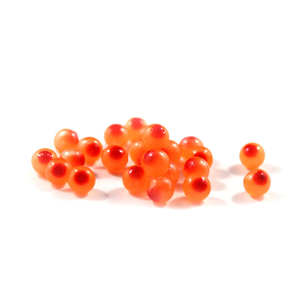 Embryo Soft Beads: Orange Pearl with Red Dot