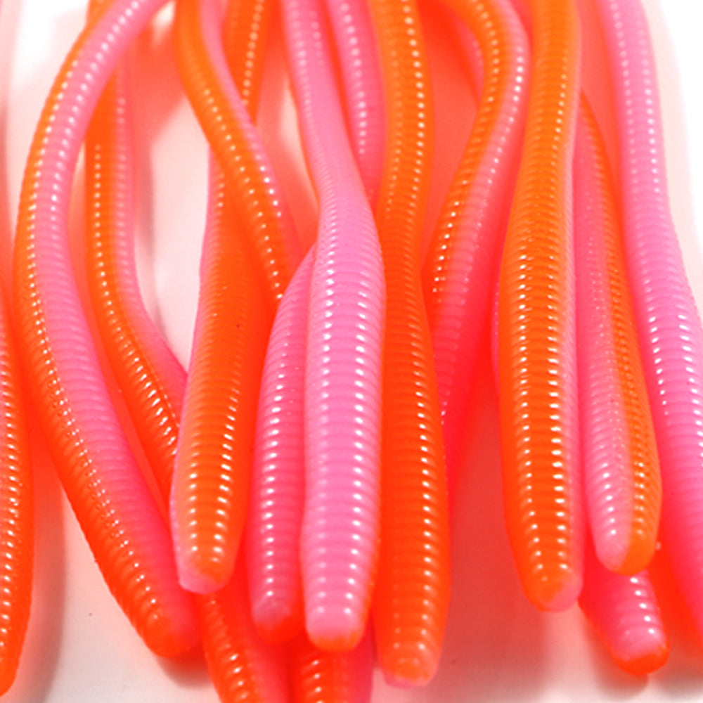Trout Worms : Bubble Gum/Orange.