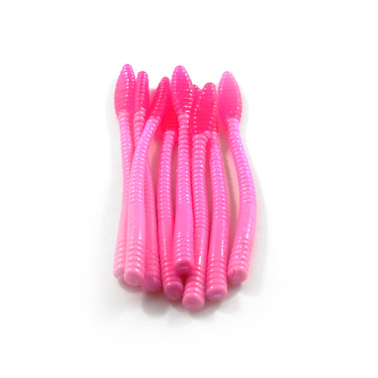 Ultra-Light Steelhead Worms: Bubble Gum/Hot Pink Tail