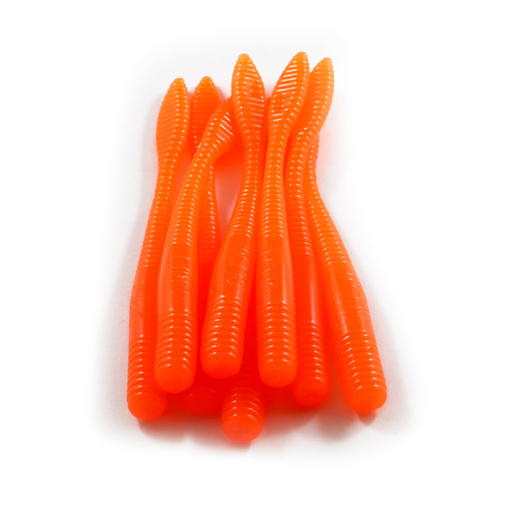 Steelhead Worms: Hot Orange