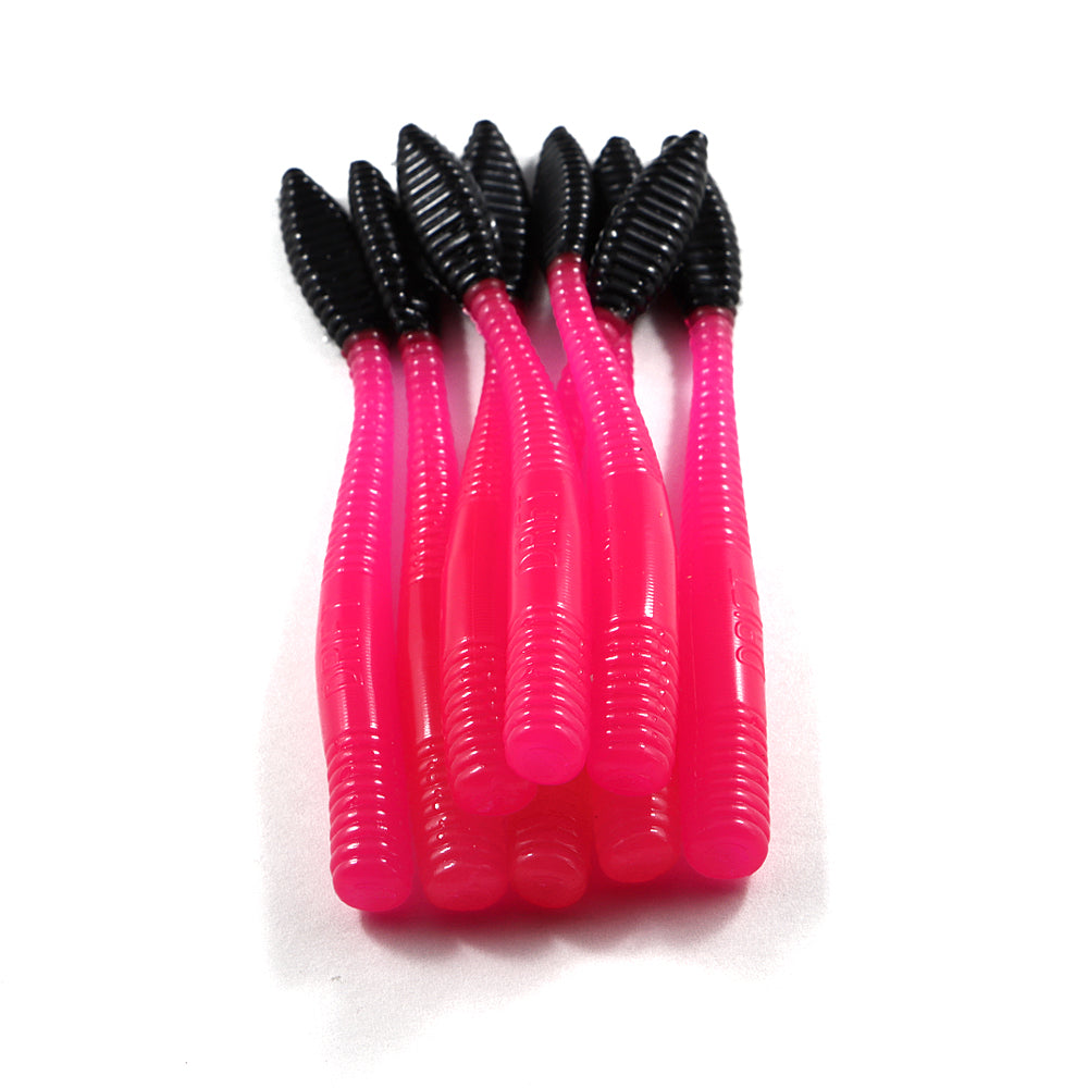 Steelhead Worms: Hot Pink/Black Tail