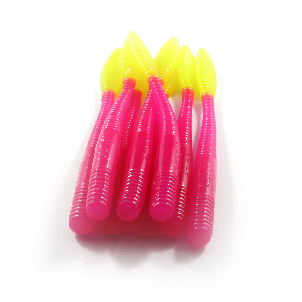 Steelhead Worms: Hot Pink/Chartreuse