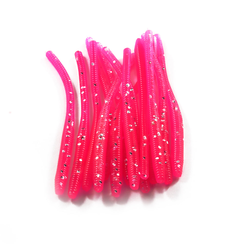 Trout Worms : Hot Pink/Glitter Bomb