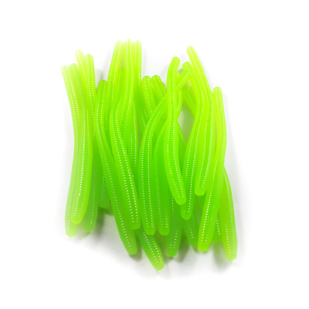 Trout Worms: Lime Chartreuse