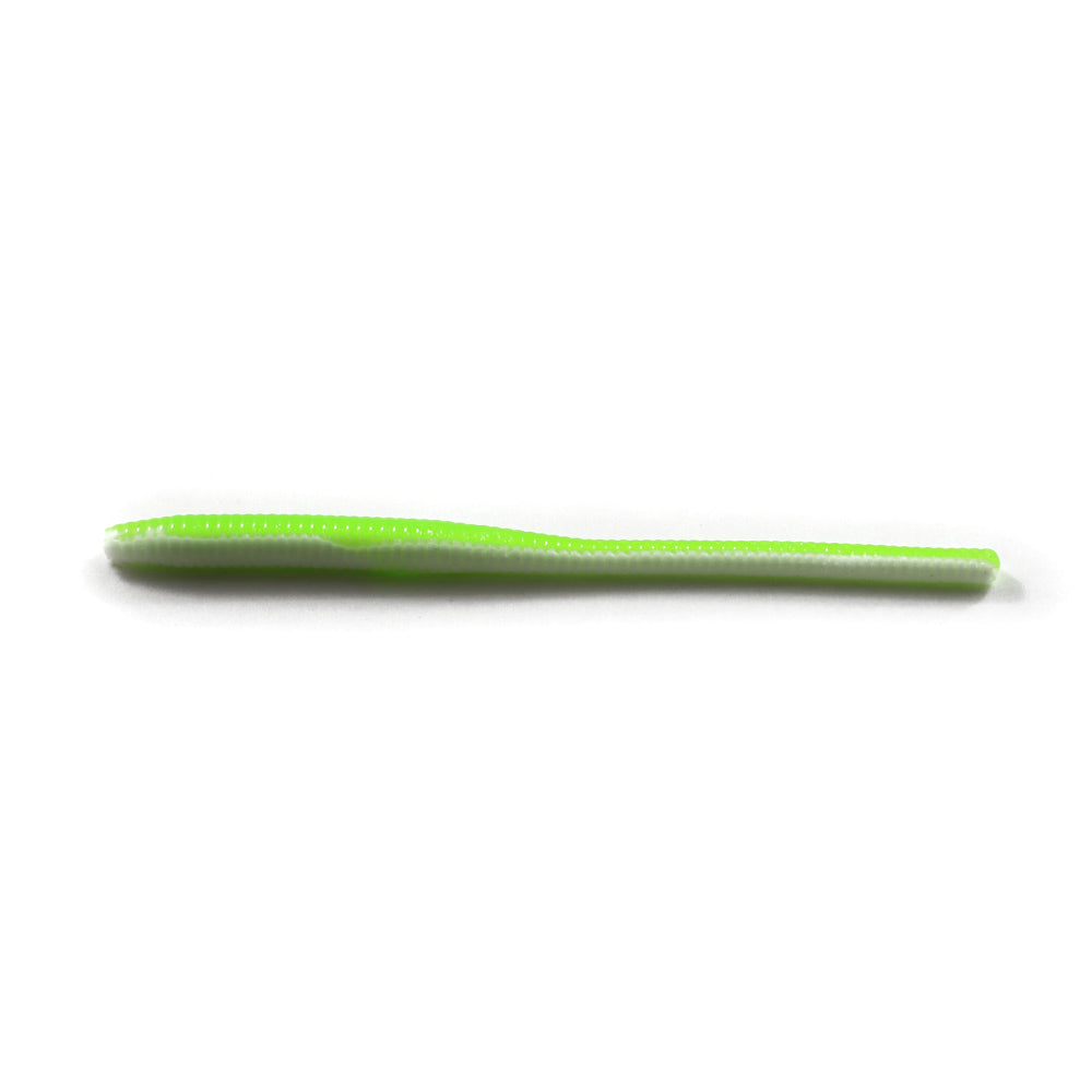 Trout Worms : Lime Chartreuse/White.
