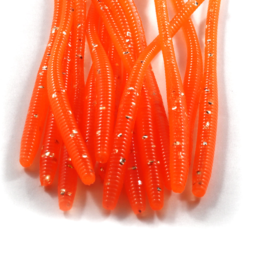 Trout Worms : Orange/Glitter