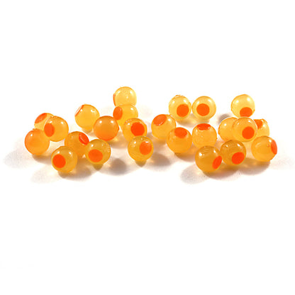 yellow mustard with orange dot, yellow mustard orange dot. embryo soft beads