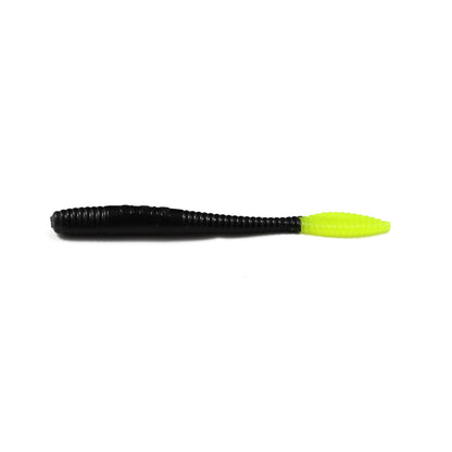 Steelhead Worms: Black/Chartreuse Tail.
