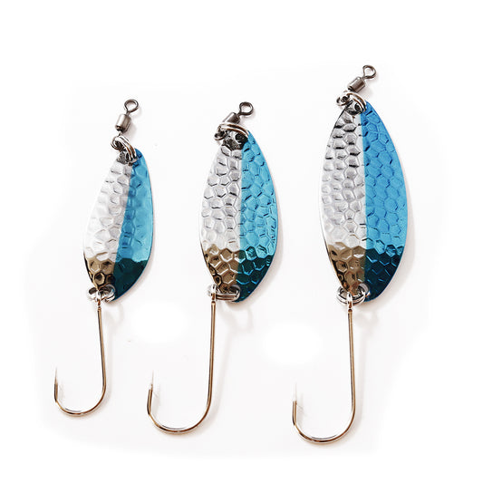 Typhoon Spoons: Blue/Silver ; Blue/Silver Salmon Spoons