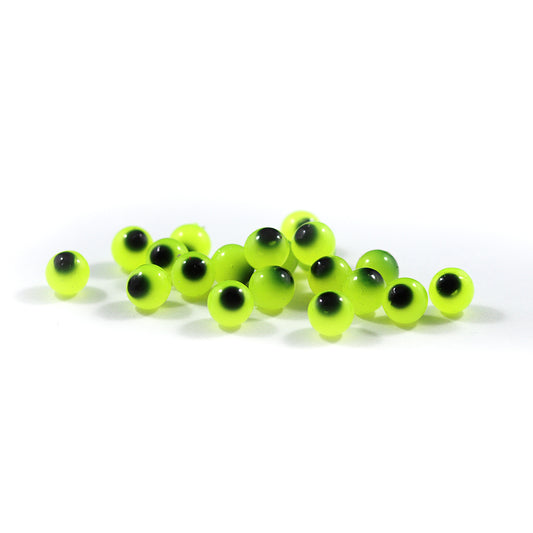 Embryo Soft Beads: Bright Chartreuse with Black Dot