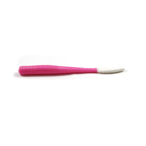 Steelhead Worms: Bubble Gum/White Tail.