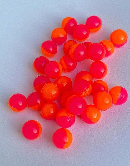 50/50 Soft Beads: Hot Pink/Hot Orange.