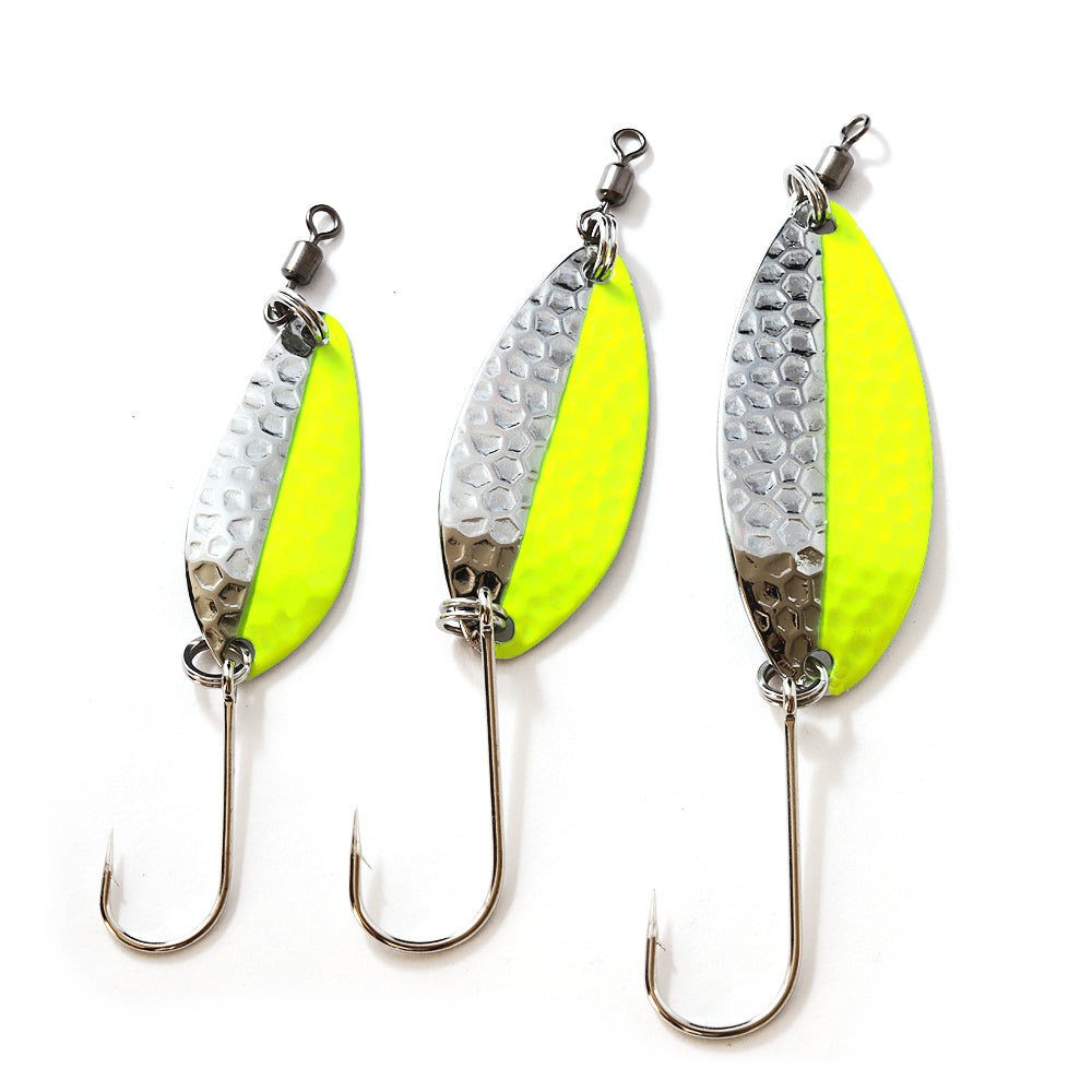 Typhoon Spoons: Chartreuse/Silver ; Chartreuse Silver Lure