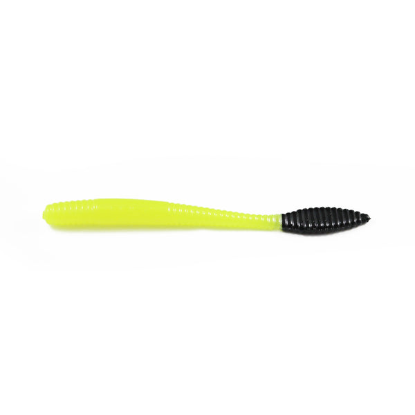Steelhead Worms: Chartreuse/Black Tail.