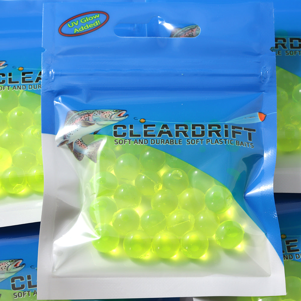 Cleardrift Egg Clusters - Chartreuse/Red Small