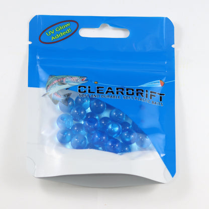Clear Blue Soft Beads