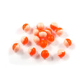 wo-tone orange and fuzzy peach soft fishing beads for salmon and steelhead fishing