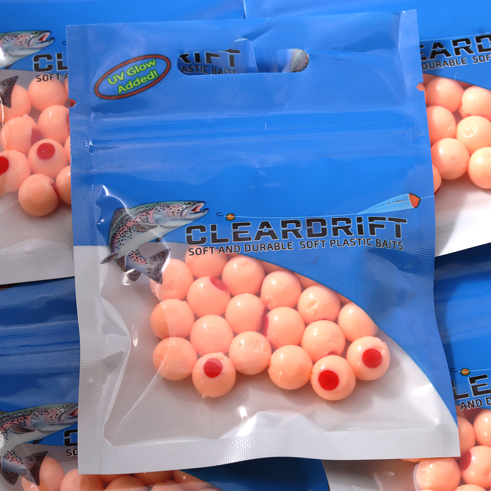 50pcs Soft Plastic Fishing Beads Rubber Rigs Beads Cylinder Fishing Baits  Eggs
