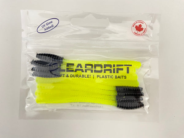 Ultra-Light Steelhead Worms: Chartreuse/Black Tail
