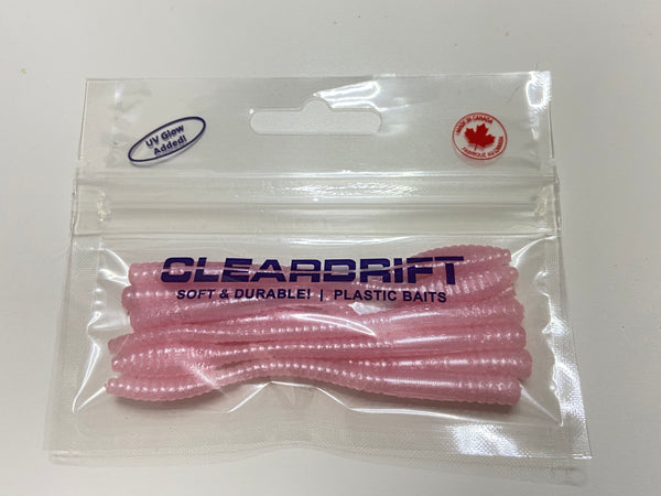 Ultra-Light Steelhead Worms: Pink Pearl
