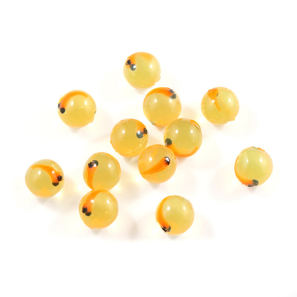 Super Natural Soft Beads: Natural Orange/Orange Dot