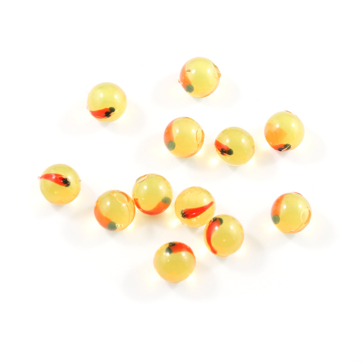 Super Natural Soft Beads: Natural Orange/Red Dot