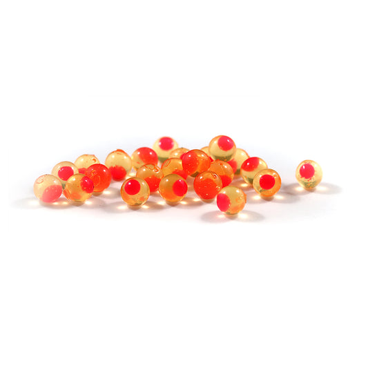 Embryo Soft Beads: Natural Orange with Hot Pink Dot