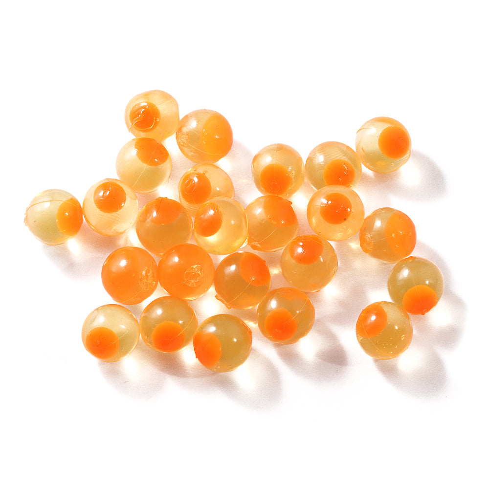 Embryo Soft Beads: Natural Orange/Orange Dot.