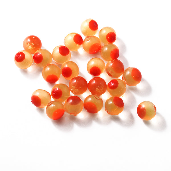 Embryo Soft Beads: Natural Orange with Red Dot