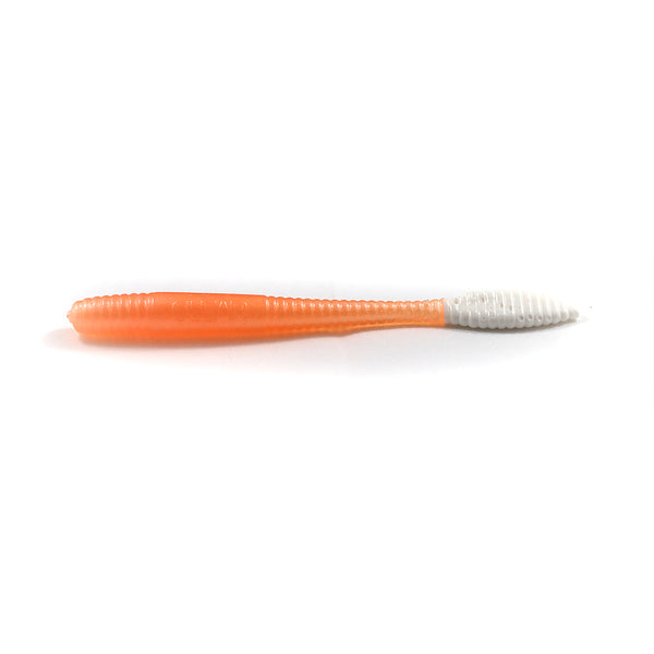 Steelhead Worms: Orange Pearl/White Tail