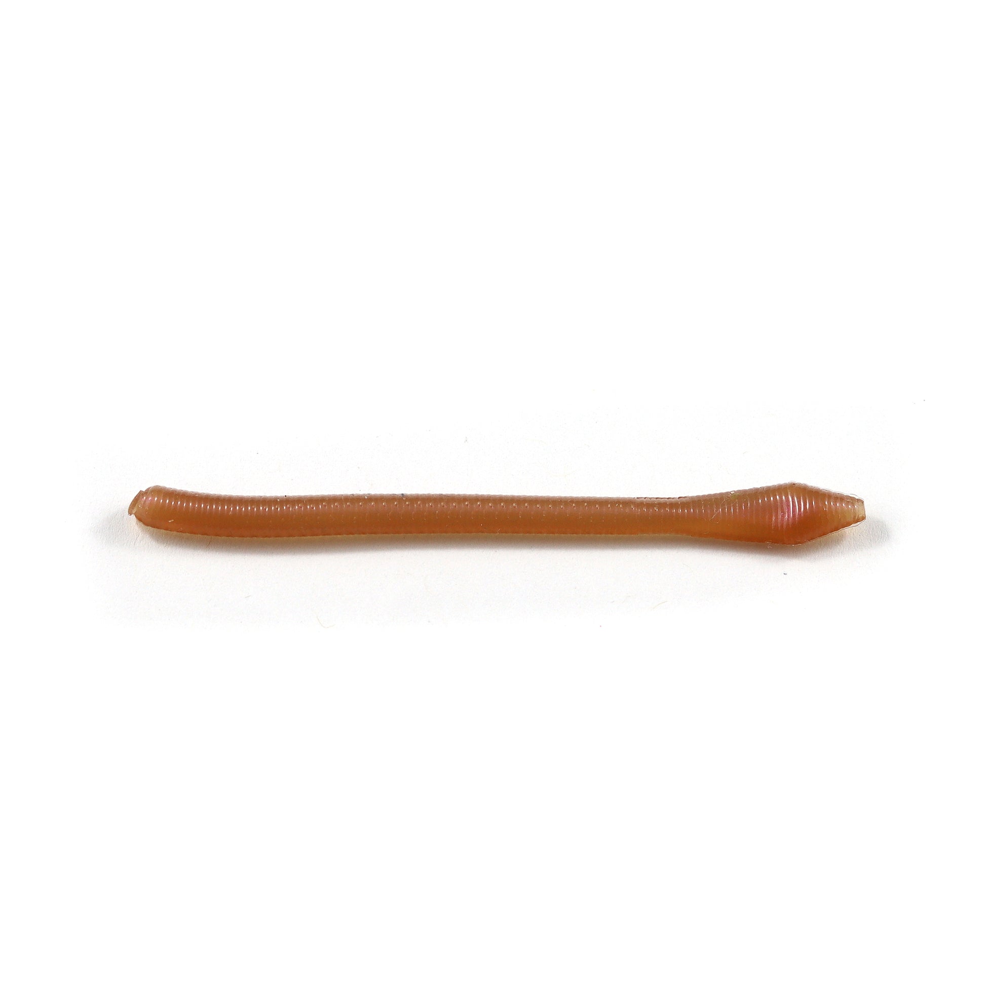 Pointed tail soft plastic trout worm in Nightcrawler brown for steelhead and trout fishing