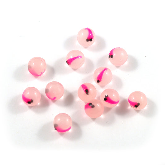 Super Natural Soft Beads: Washed Out/Hot Pink Dot