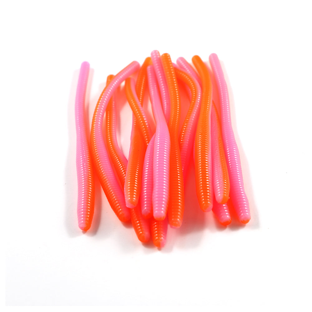 Trout Worms : Bubble Gum/Orange.