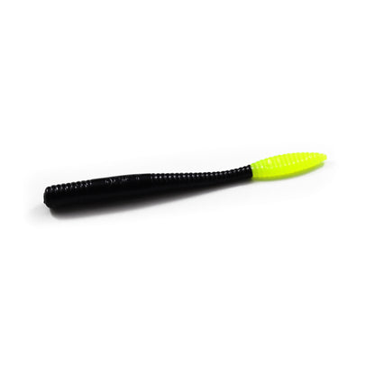 Steelhead Worms: Black/Chartreuse Tail.