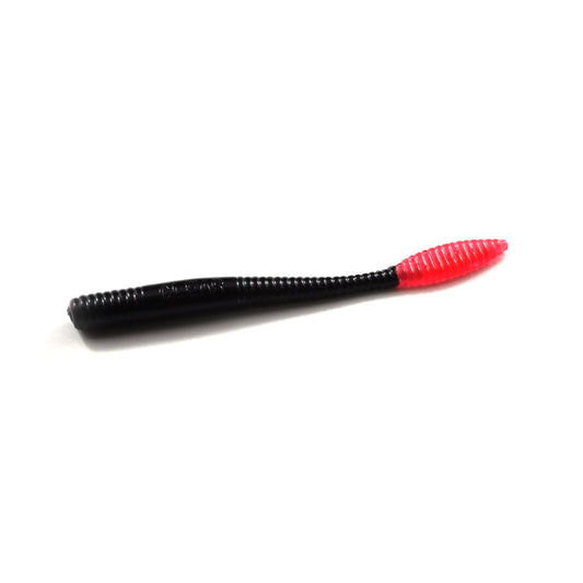 Steelhead Worms: Black/Red Tail
