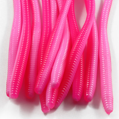 Trout Worms : Bubble Gum/Hot Pink.