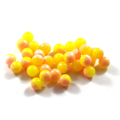 50/50 Soft Beads: Chartreuse/Fuzzy Peach ; Fifty Fifty Soft Beads