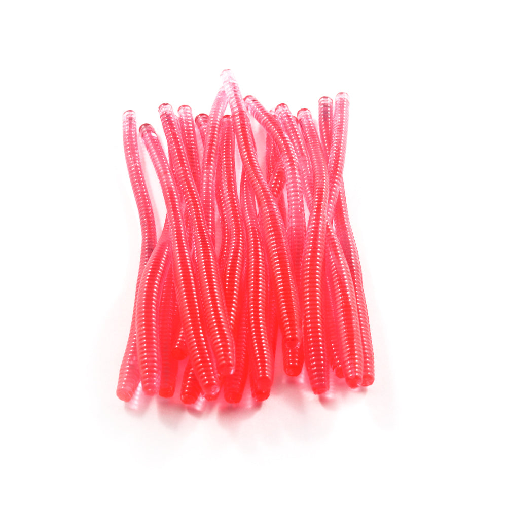 clear plastic fishing lures Trout Worms: Clear Red