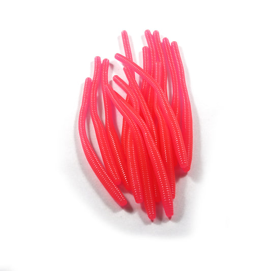 Glow Trout Worms: Hot Pink