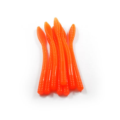 Ultra-Light Steelhead Worms: Hot Orange
