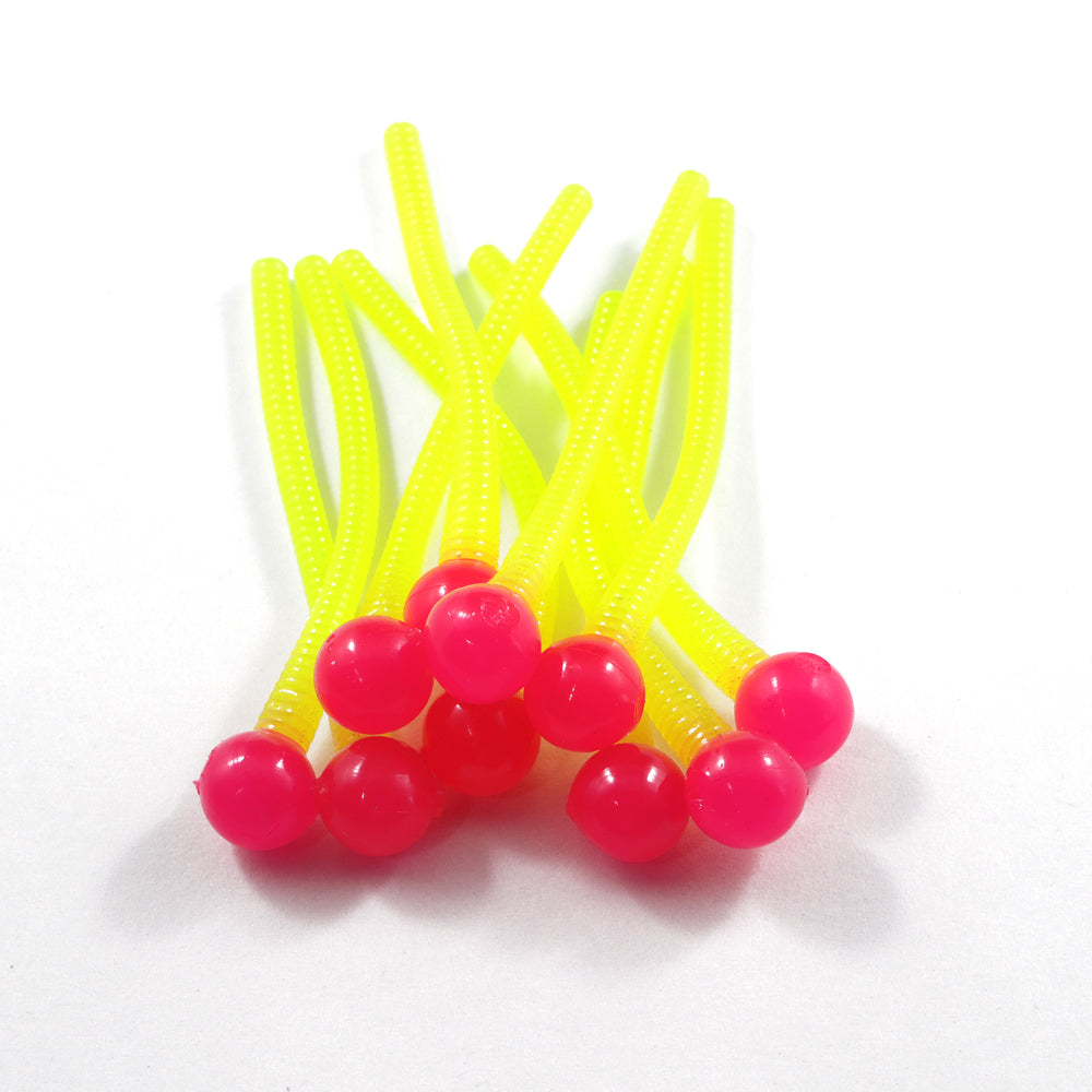 Egg Tails : Hot Pink/Chartreuse.