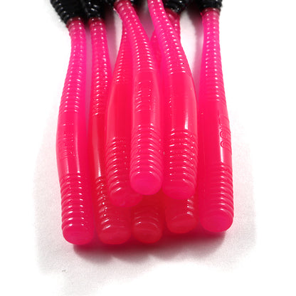 Steelhead Worms: Hot Pink/Black Tail