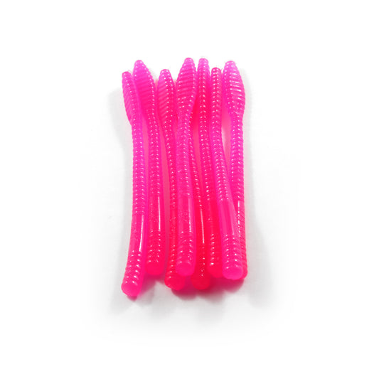 Ultra-Light Steelhead Worms: Hot Pink