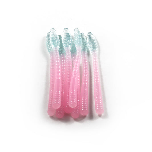 Ultra-Light Steelhead Worms:  Light Bubble Gum/Light Blue Tail