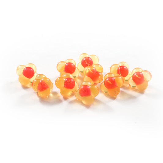 Embryo Egg Clusters: Natural Orange/Hot Pink Dot.