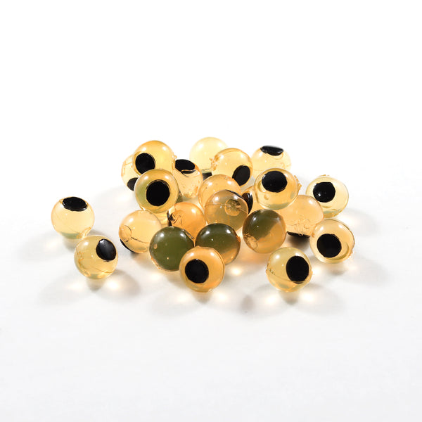 Embryo Soft Beads: Natural Orange with Black Dot.